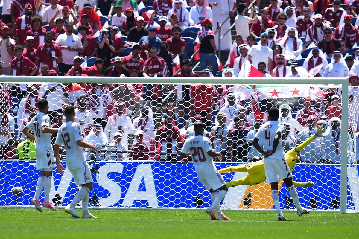 Qatar's Hassan Al-Haydos in action against Bosnia at the 2026 World Cup Group B match in Seattle