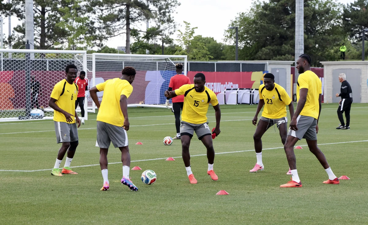 Ghana players training ahead of the World Cup 2026 Group F clash against England